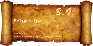 Bolyki Ipoly névjegykártya